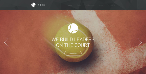 теннисный адаптивный шаблон сайта