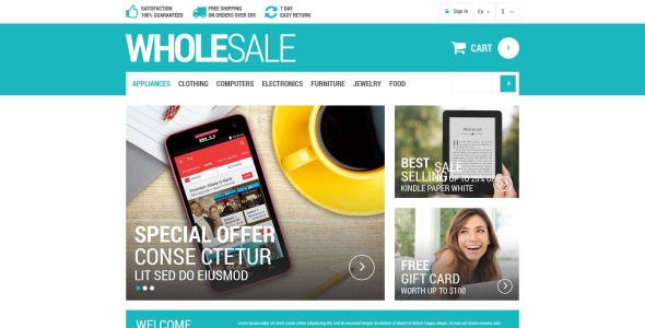 оптовая prestashop тема