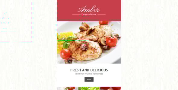 европейский ресторан отзывчивый шаблон информационного бюллетеня