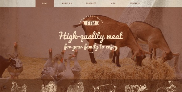 ферма свежее мясо wordpress тема