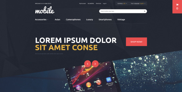 мобильные телефоны и аксессуары magento theme