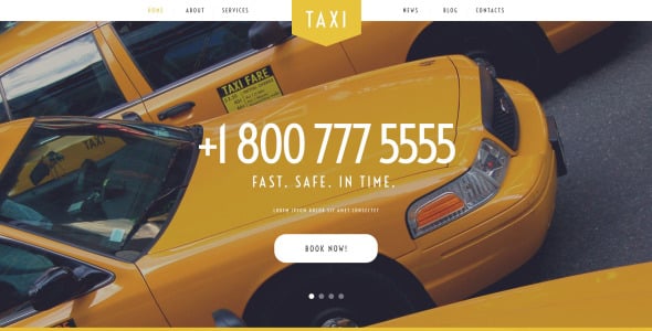 услуги такси wordpress тема