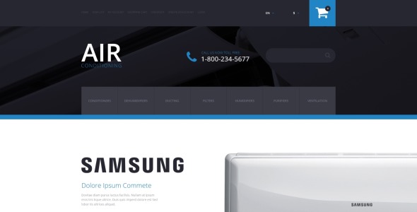 шаблон opencart для кондиционирования воздуха