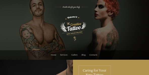 креативная татуировка wordpress тема