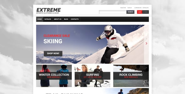 шаблон virtuemart для экстремальных видов спорта