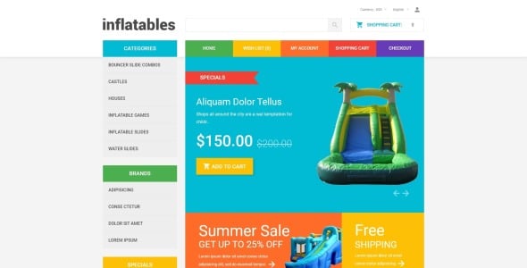 шаблон inflatables opencart