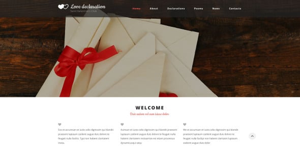 шаблон сайта признания в любви
