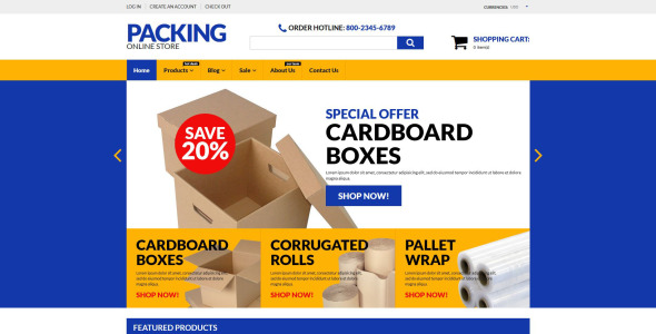 упаковка отзывчивая тема shopify