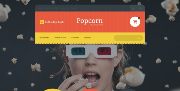 шаблон opencart интернет-магазина попкорна
