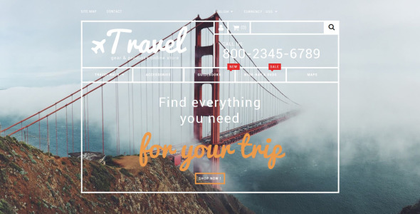 travel gear store prestashop тема