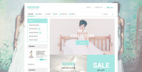 тема свадебного престашопа