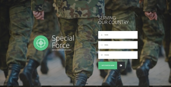 армейский адаптивный шаблон целевой страницы