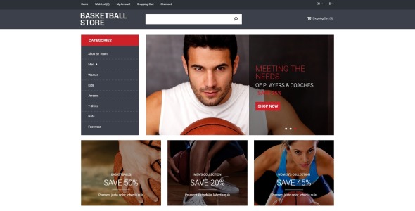 шаблон opencart баскетбольного магазина
