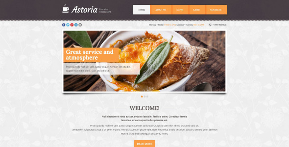 адаптивный шаблон сайта кафе и ресторана