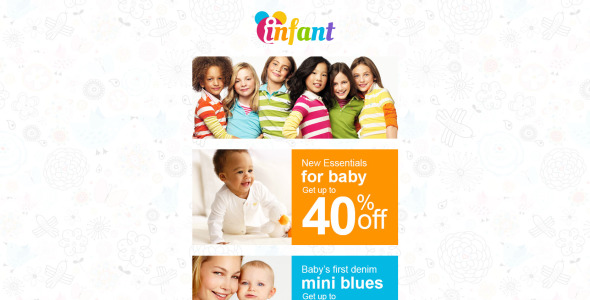 детский магазин отзывчивый шаблон информационного бюллетеня