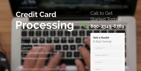 merchant services creative html landing page template