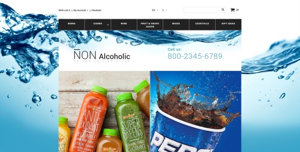 шаблон opencart магазина напитков