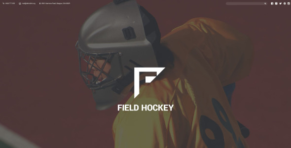 шаблон сайта хоккейного клуба на траве