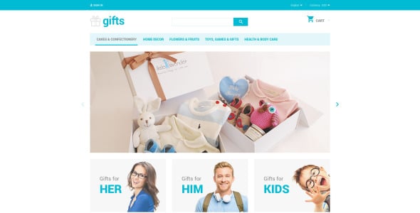 подарки тема prestashop