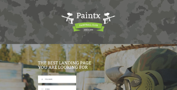 адаптивный шаблон целевой страницы для пейнтбола