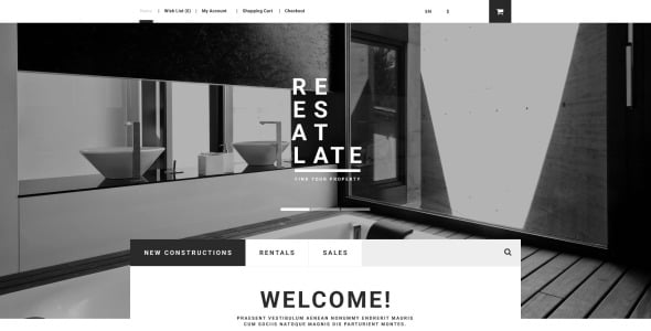 шаблон opencart недвижимости