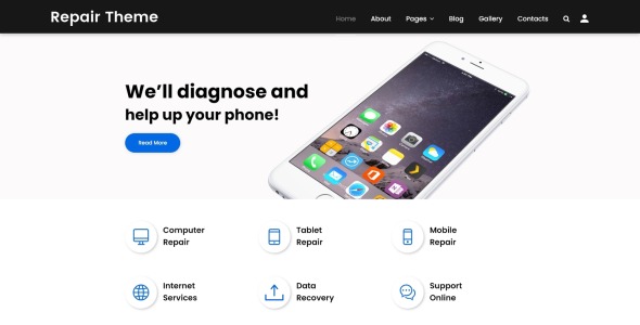 ремонт компьютера многостраничный чистый шаблон joomla