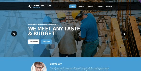 адаптивный шаблон сайта строительной компании