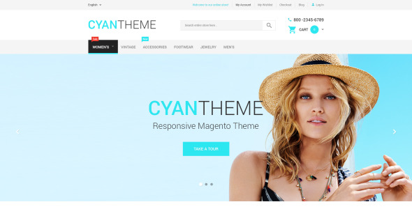 голубая тема magento theme