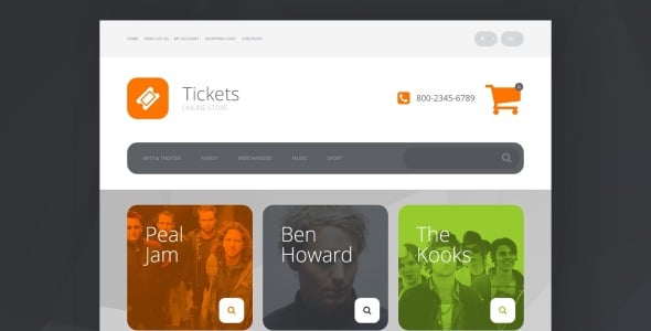 онлайн билеты шаблон opencart