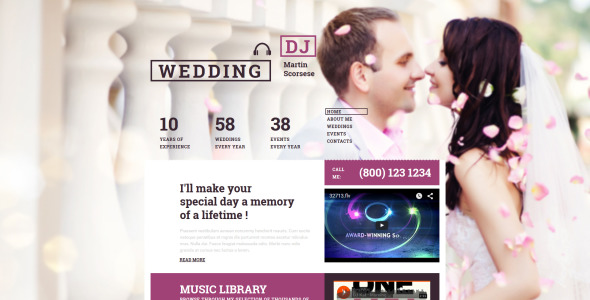 шаблон wedding moto cms 3