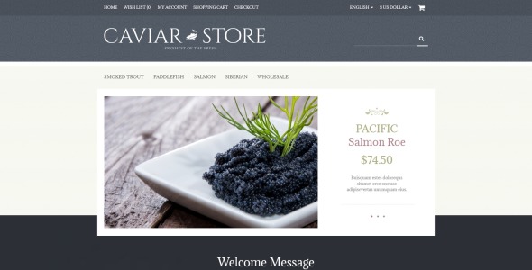 шаблон opencart магазина икры