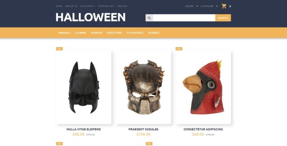 шаблон halloween opencart