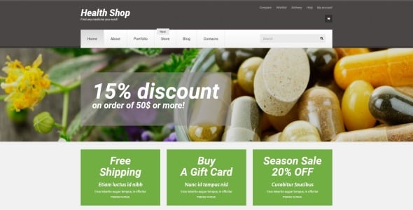 тема health shop woocommerce