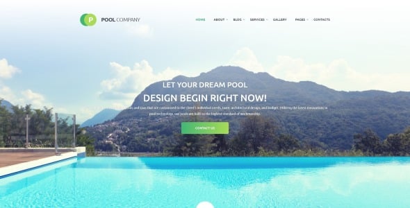 pool company bootstrap тема шаблон веб-сайта