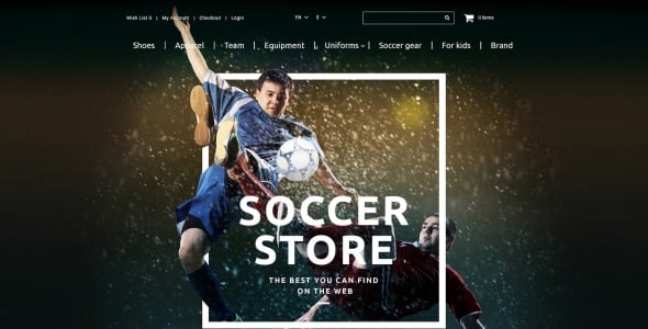 шаблон футбольного магазина opencart