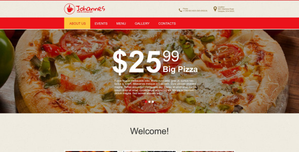 шаблон музы кафе и ресторана