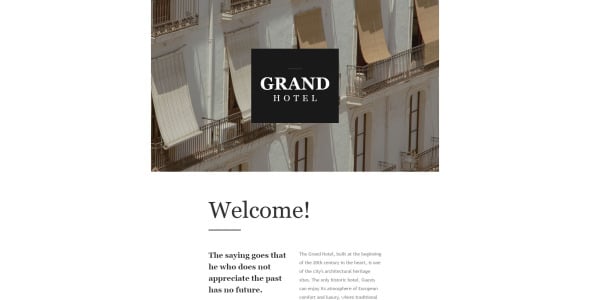 отзывчивый шаблон информационного бюллетеня отелей