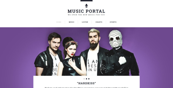 музыкальный портал отзывчивый шаблон сайта