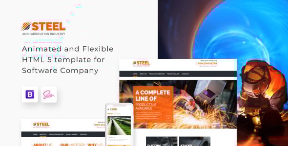 шаблон веб-сайта индустрии металлообработки