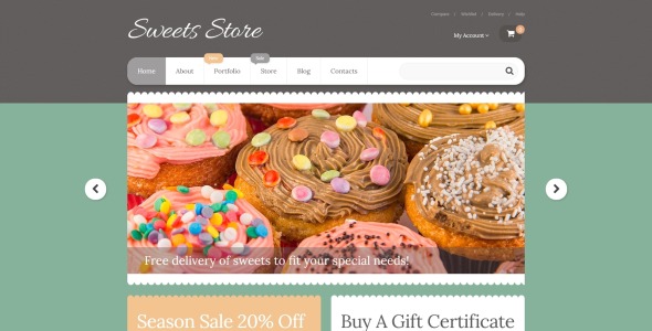 вкуснятина сладости woocommerce тема