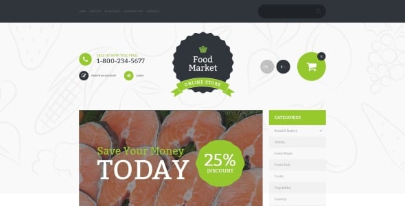 шаблон opencart продовольственного рынка