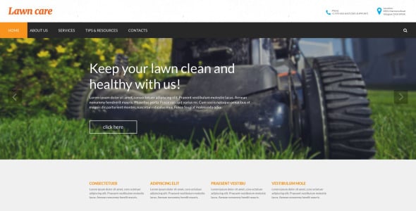 адаптивный шаблон сайта для стрижки газонов
