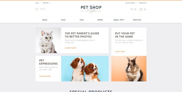шаблон opencart для зоомагазина