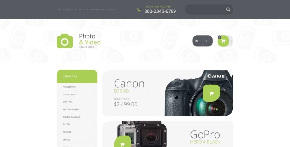 фототовары шаблон opencart
