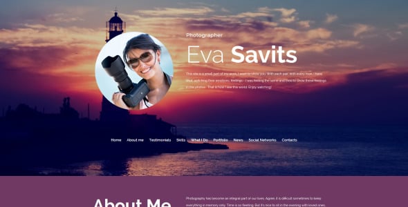 фотограф портфолио отзывчивый шаблон фотогалереи