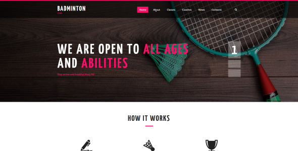 шаблон сайта бадминтонного клуба