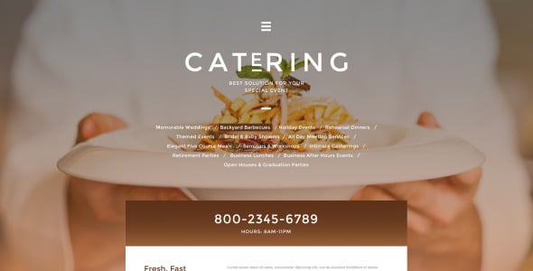 шаблон сайта catering solutions