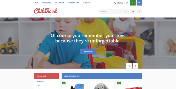 шаблон opencart детства