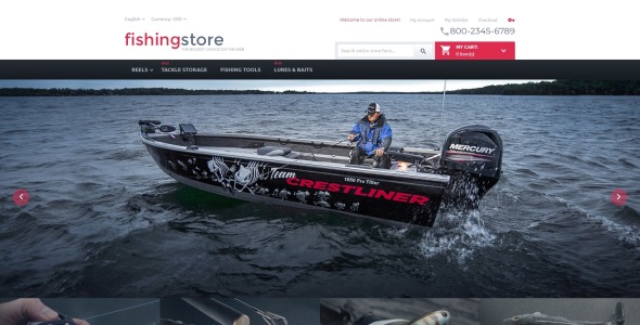 рыболовный магазин magento тема