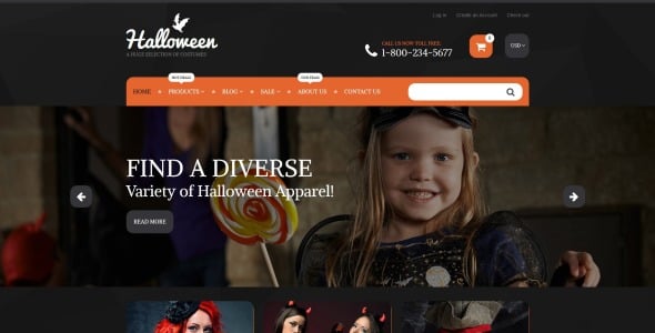 хэллоуин костюмы shopify тема